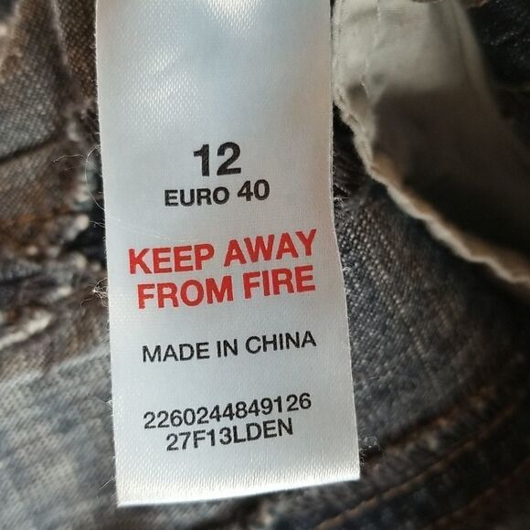 Moto Skirt Womens Size 12 Jean Blue Denim Pleated Button Zip Closure Pockets - Picture 8 of 9